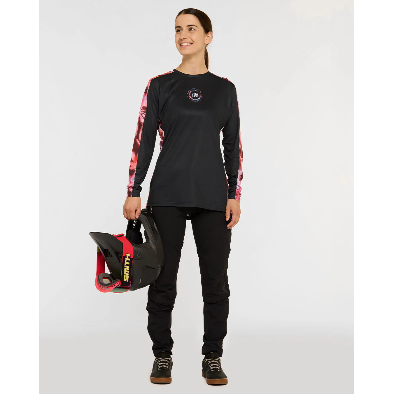 Maillot DHARCO RACE NEBULA Manches Longues Femme Noir/Rose