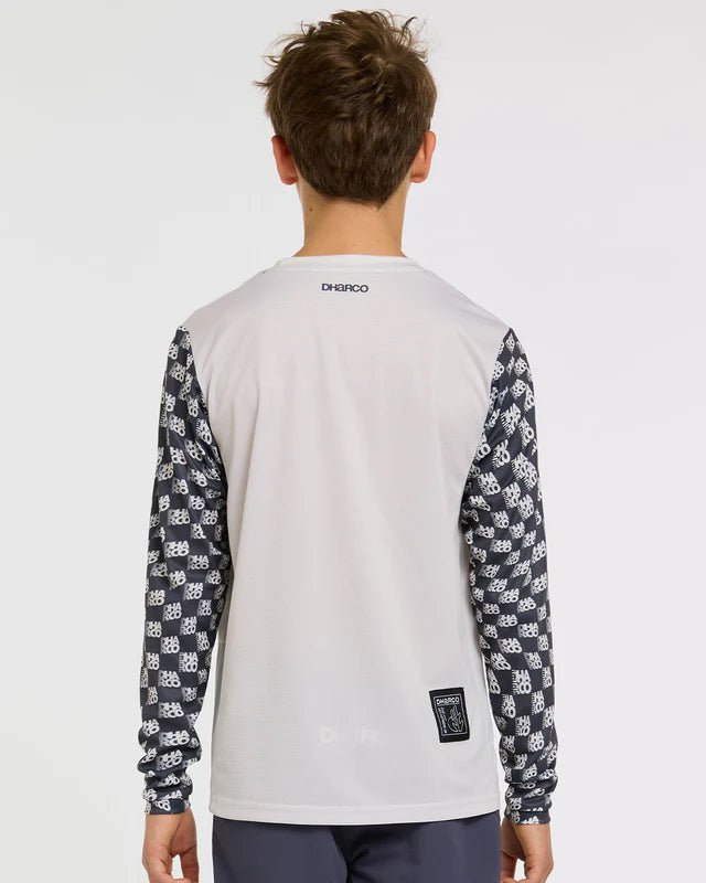 Maillot DHARCO GRAVITY OFFSET Junior Manches Longues Blanc/Noir