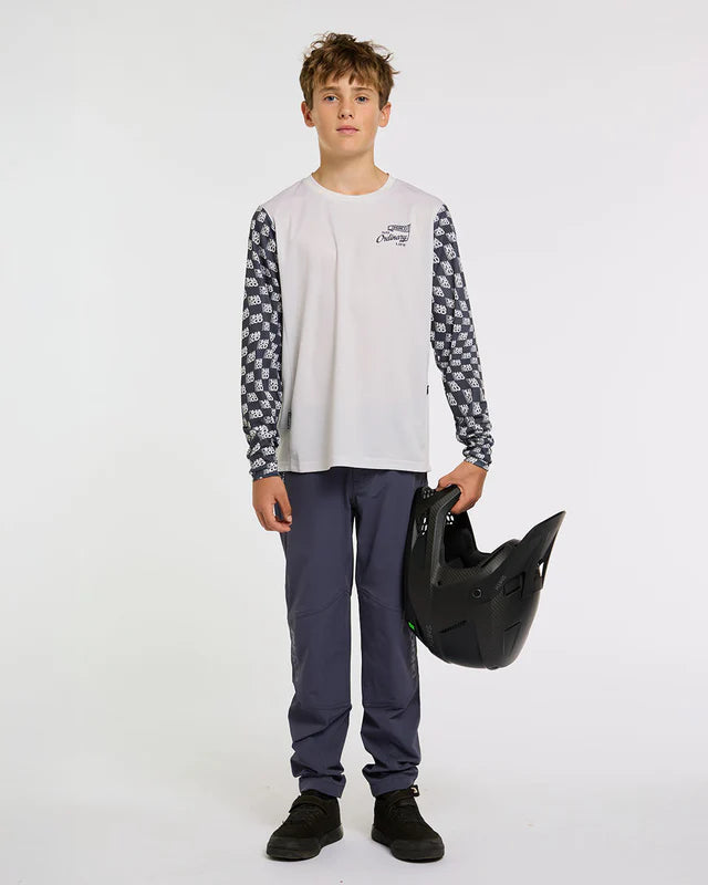 Maillot DHARCO GRAVITY OFFSET Junior Manches Longues Blanc/Noir