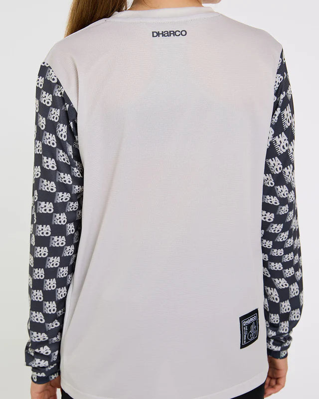 Maillot DHARCO GRAVITY OFFSET Junior Manches Longues Blanc/Noir