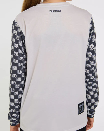 DHARCO GRAVITY OFFSET Junior Long Sleeve Jersey White/Black