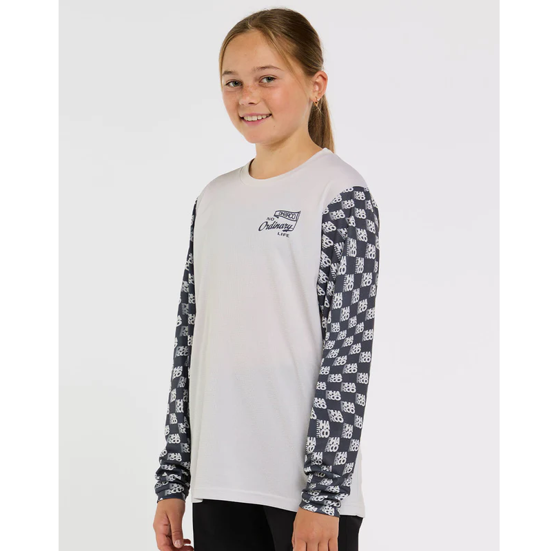 Maillot DHARCO GRAVITY OFFSET Junior Manches Longues Blanc/Noir