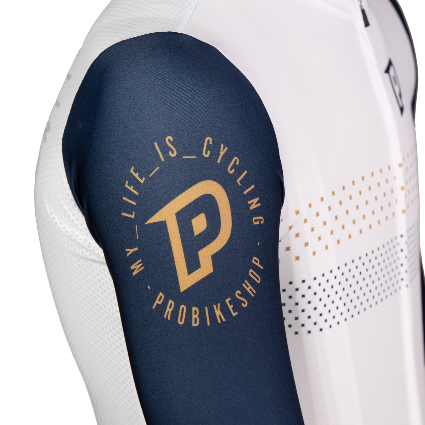 Maillot PROBIKESHOP By CHEF DE FILE Manches Courtes Marine/Blanc