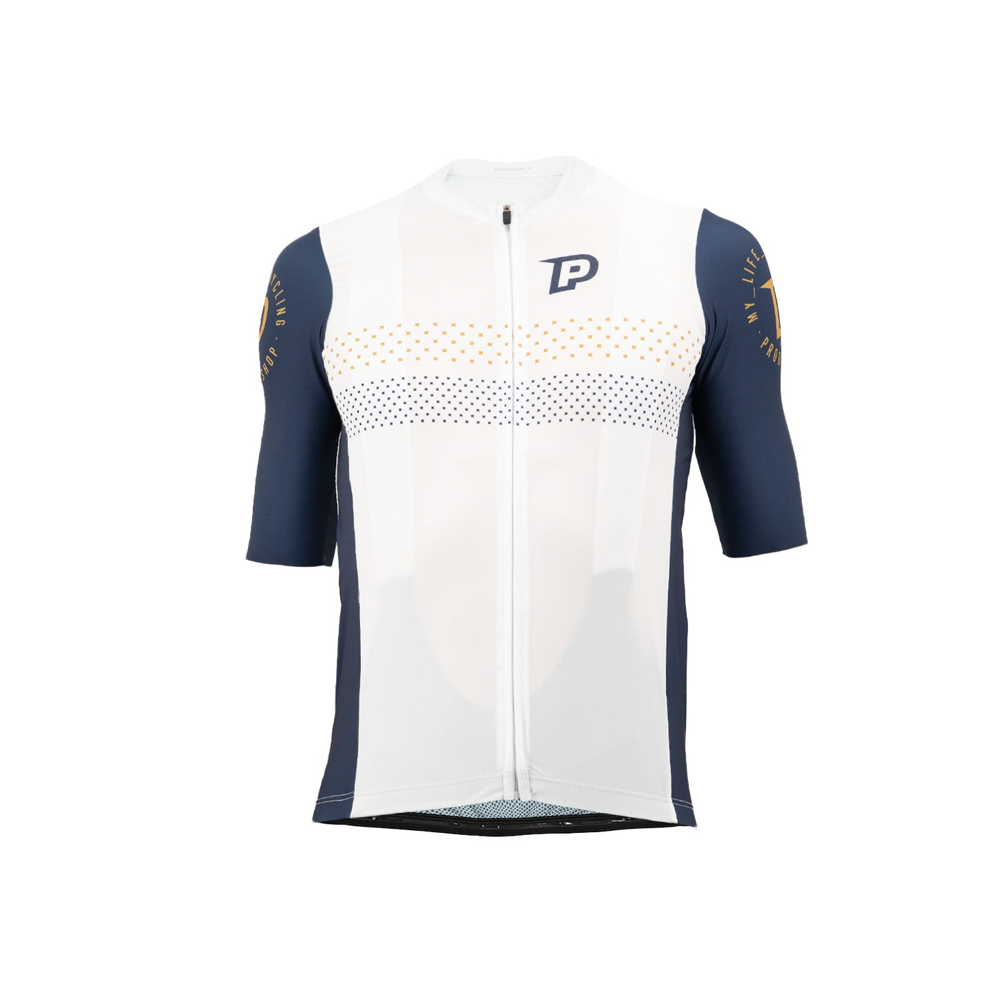 Maillot PROBIKESHOP By CHEF DE FILE Manches Courtes Marine/Blanc