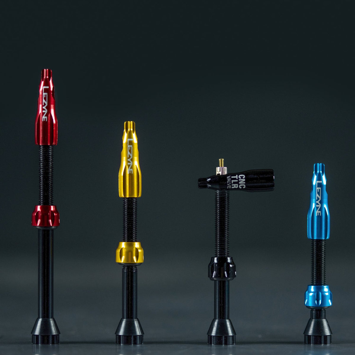 2-pack LEZYNE CNC slanglösa ventiler 80 mm, guld