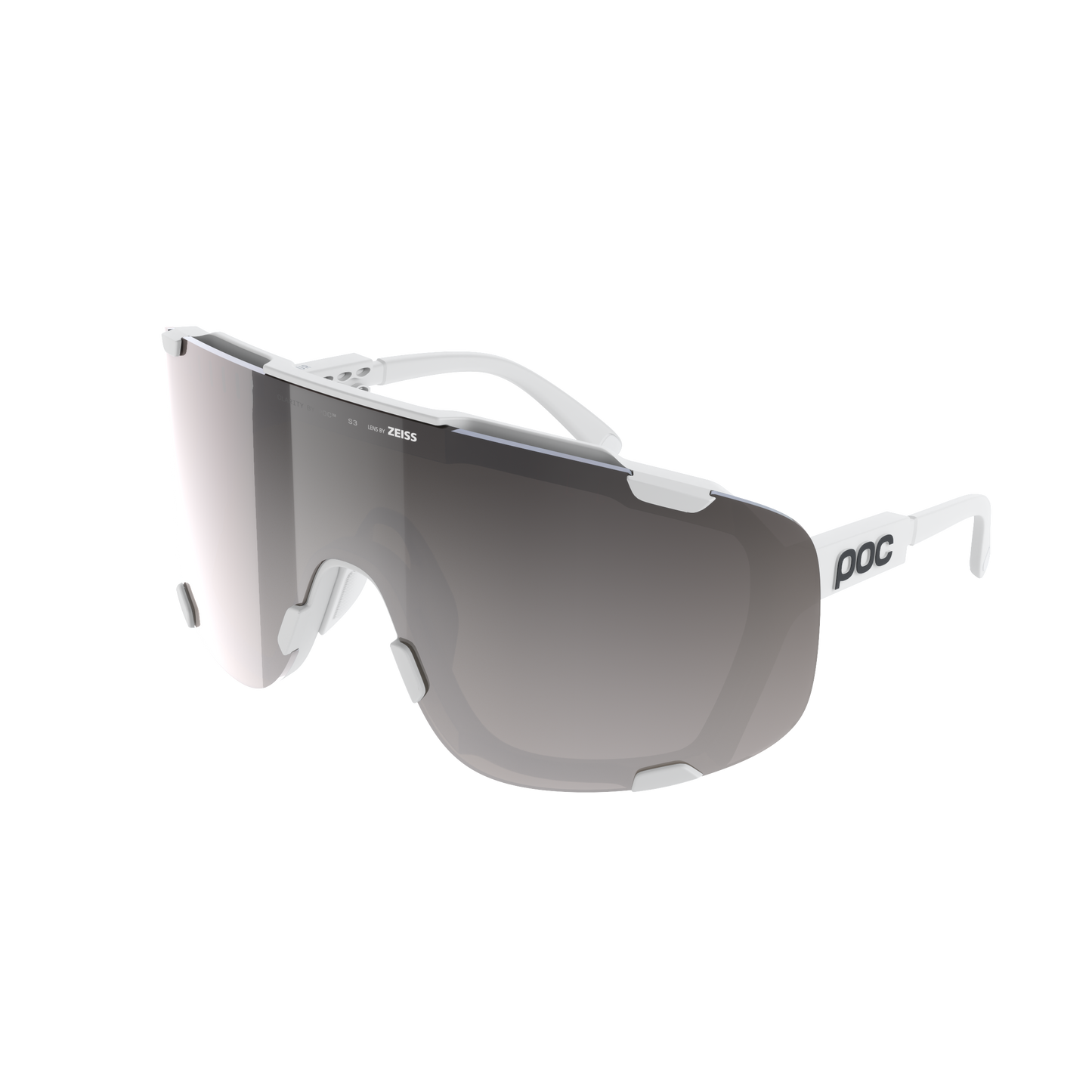 Lunettes POC DEVOUR + Blanc Verre Clarity Road Sunny Silver
