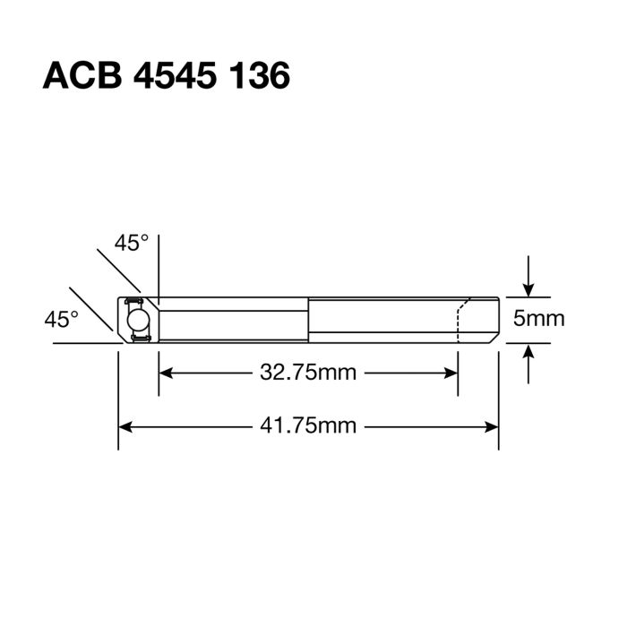 Roulement de Direction ENDURO BEARINGS 136 SS - 440c Stainless - 32,75x41,75x6mm (45x45°) ACB