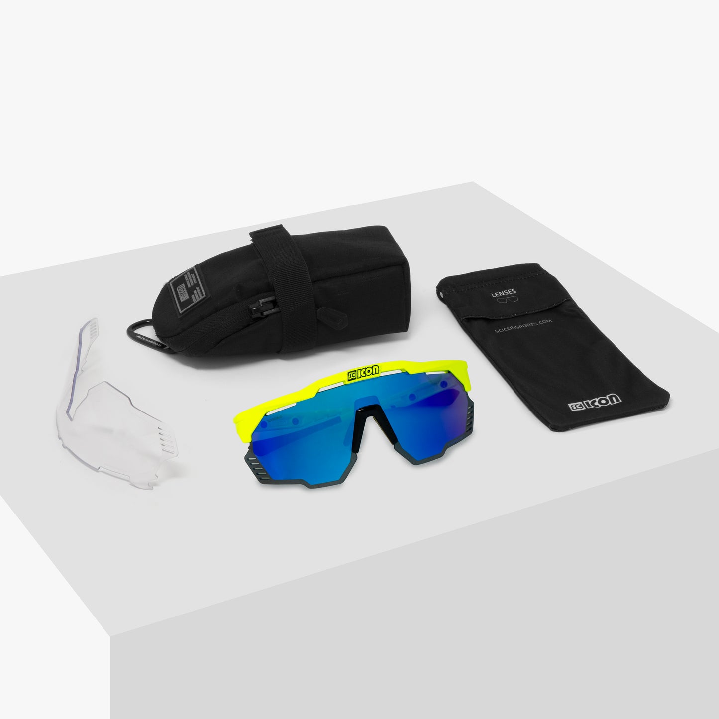 SCICON AEROSHADE KUNKEN Glasses Fluorescent Yellow Blue Multimirror