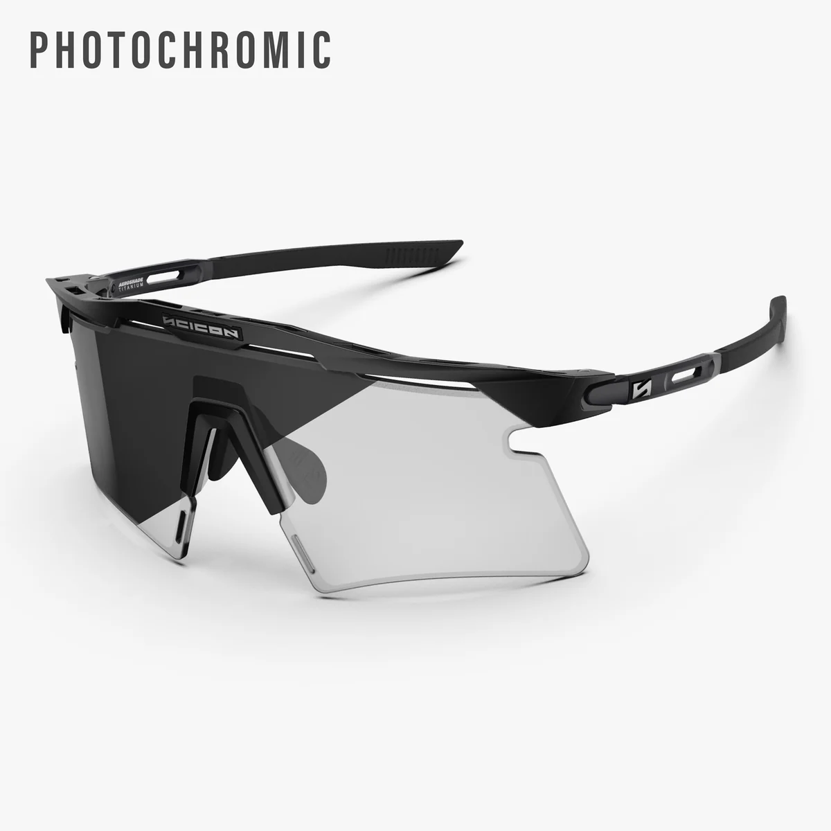 Briller SCICON AEROSHADE 2.0 TITANIUM Sort Matt Fotokromisk Glas Grå