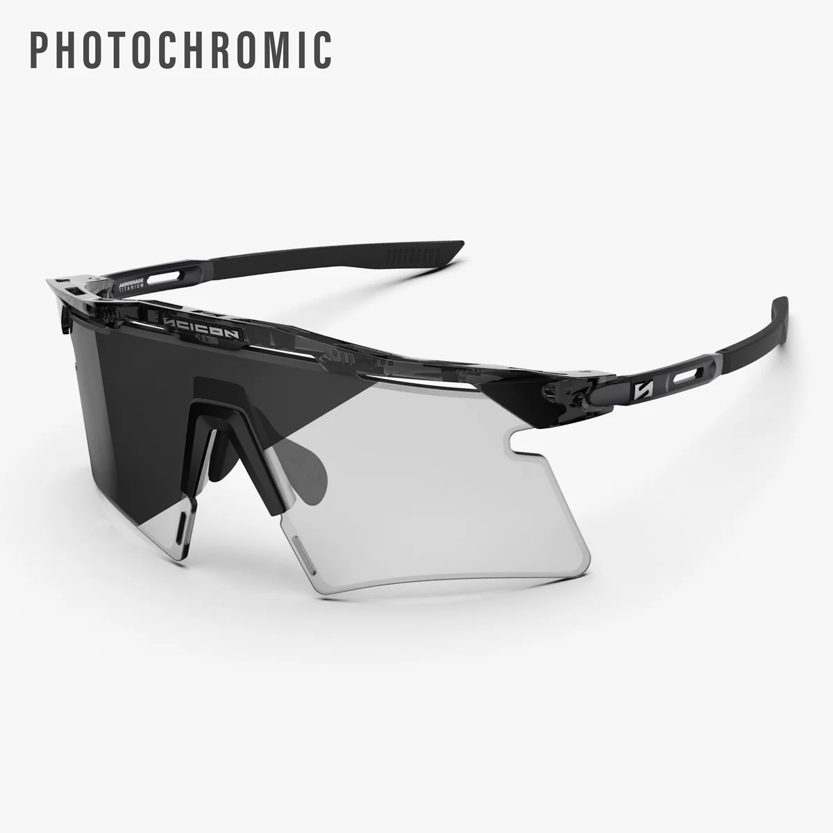 Brille SCICON AEROSHADE 2.0 TITANIUM Schwarz Crystal Gloss Photochrome Scheibe Grau