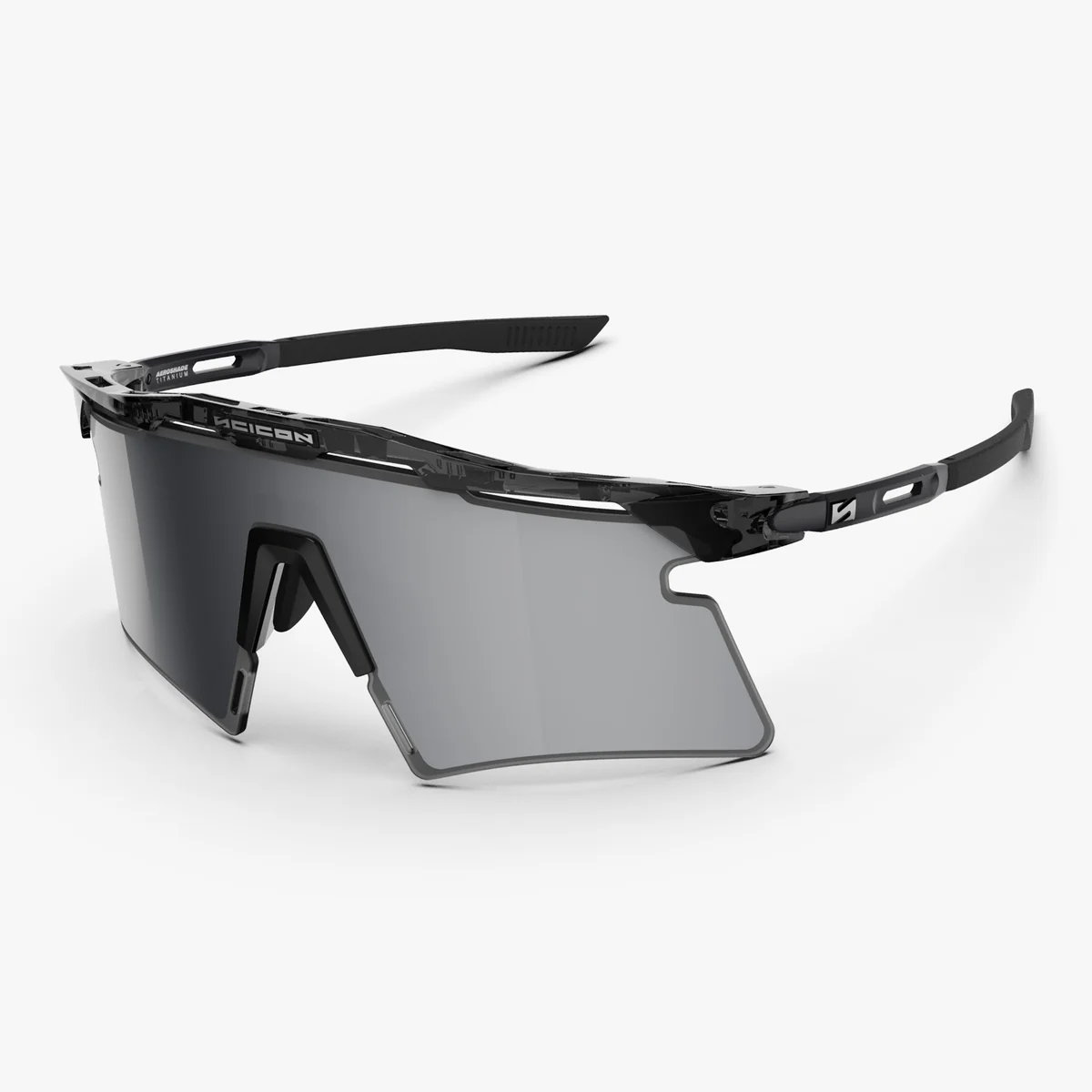Lunettes SCICON AEROSHADE 2.0 TITANIUM Noir Crystal Gloss Verre Multimirror Silver + Pink
