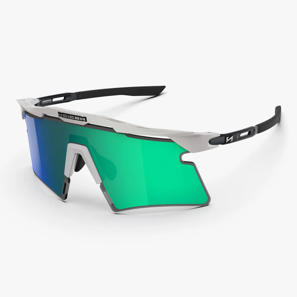 Lunettes SCICON AEROSHADE 2.0 TITANIUM Blanc Metal Verre Multimirror Blue Green + Pink