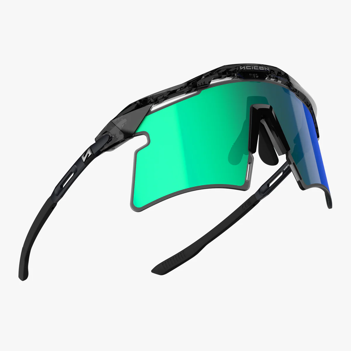 Briller SCICON AEROSHADE 2.0 TITANIUM Sort Crystal Gloss Glas Multimirror Blue Green + Pink