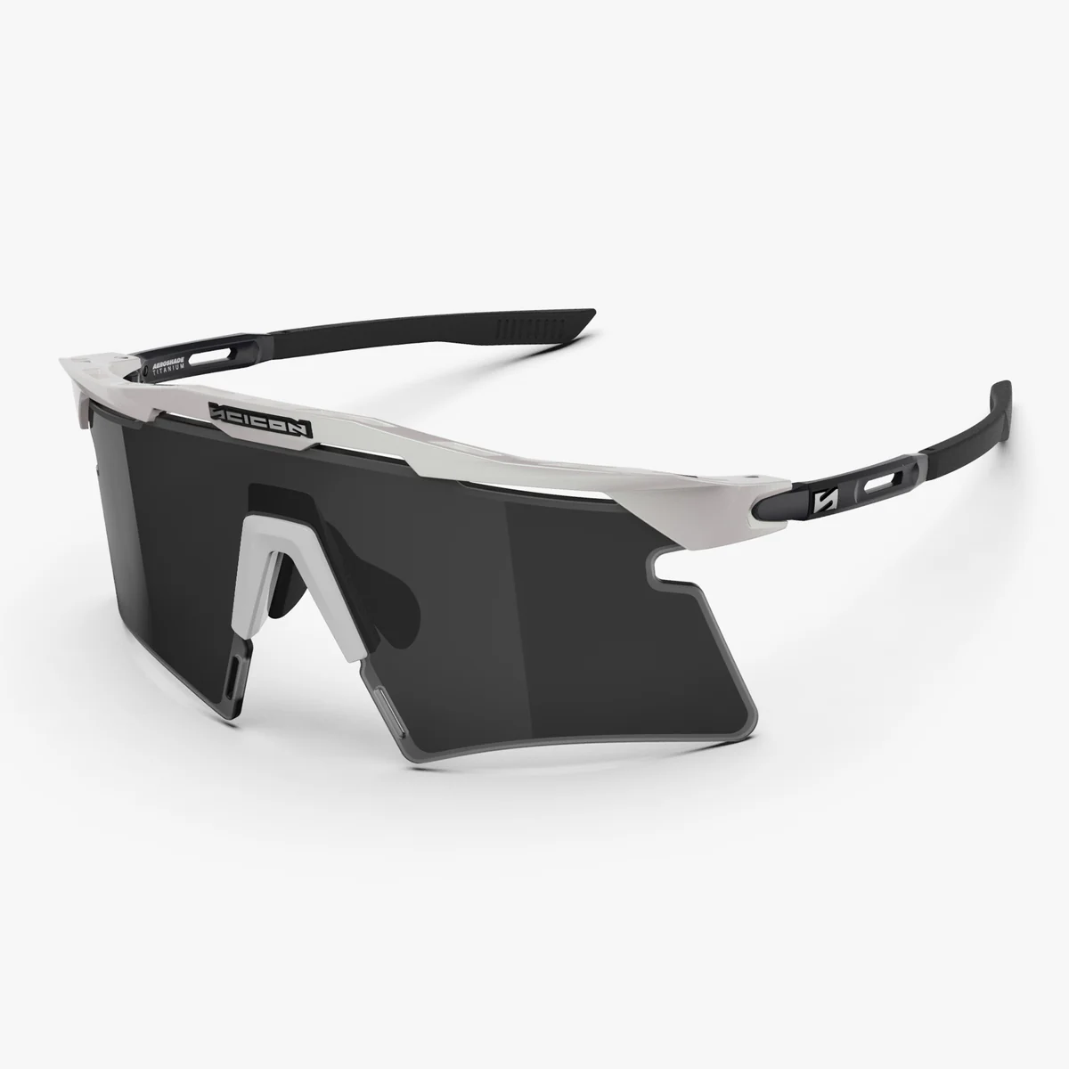 Lunettes SCICON AEROSHADE 2.0 TITANIUM Blanc Metal Verre Smoke Black + Pink