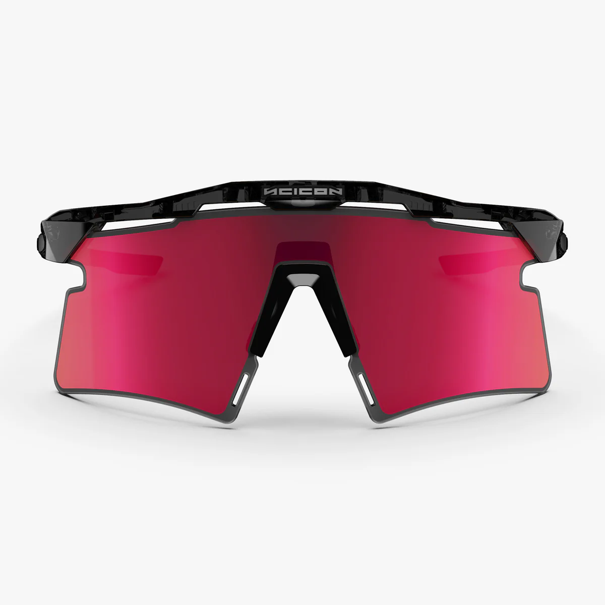 Lunettes SCICON AEROSHADE 2.0 TITANIUM Noir Crystal Gloss Verre Multimirror Sunburts + Pink