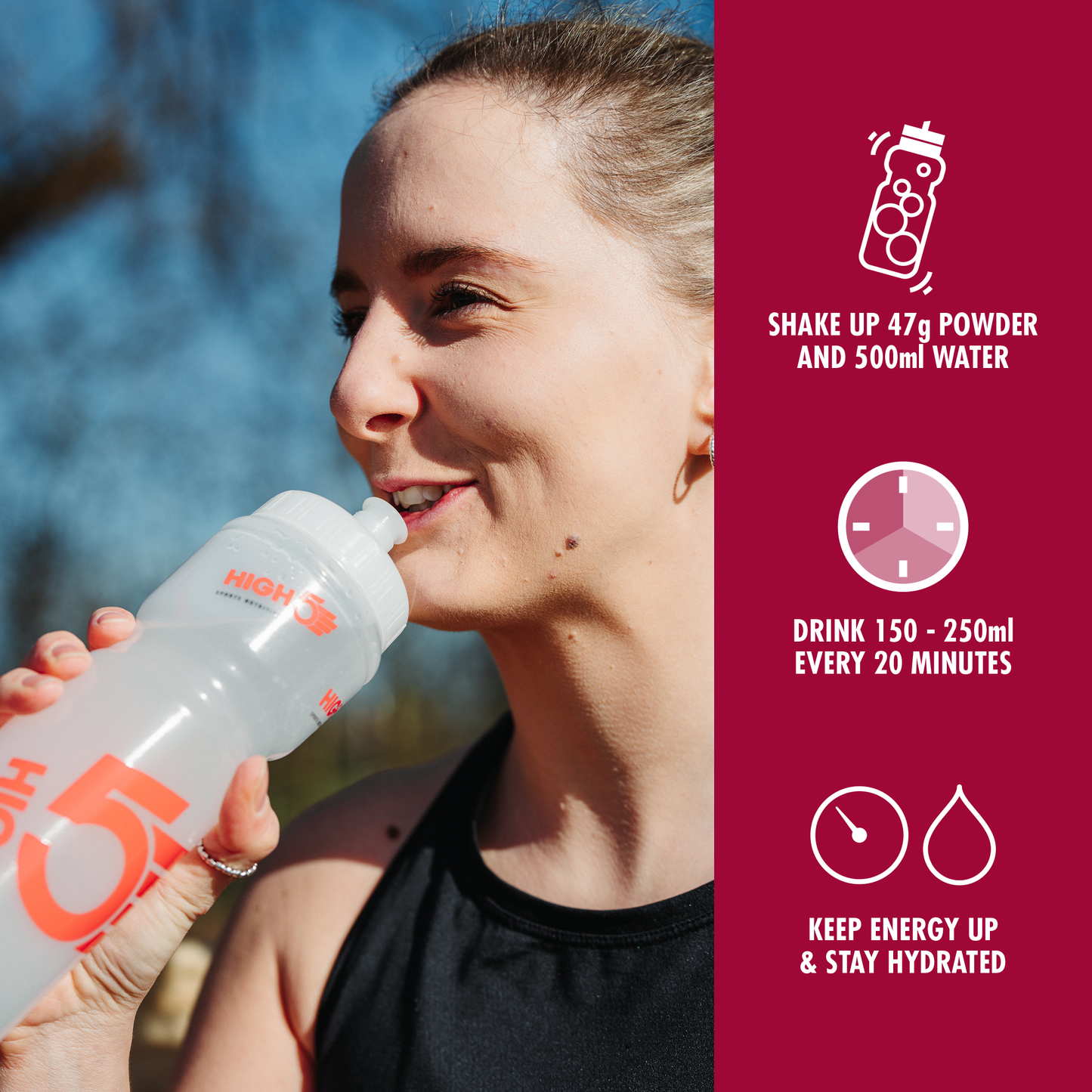 Energidrik HIGH5 ENERGY DRINK (2,2 kg) Røde bær