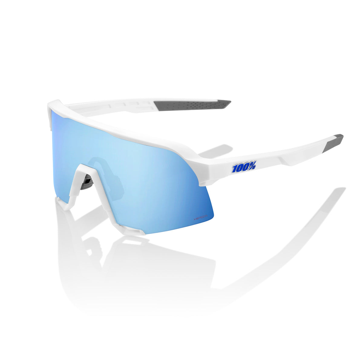 Gafas 100% S3 Blanco Mate Hiper Multilayer Mirror Azul