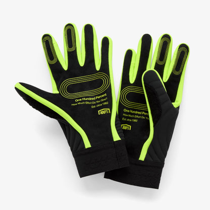 Γάντια 100% BRISKER XTREME Μαύρο/Κίτρινο