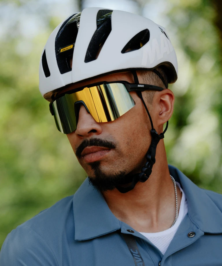 Occhiali MAVIC MVS SHIELD Neri Lente Gold/Blue