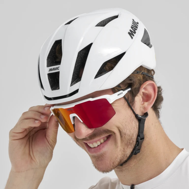 Lunettes MAVIC MVS SHIELD Blanc Verre Red