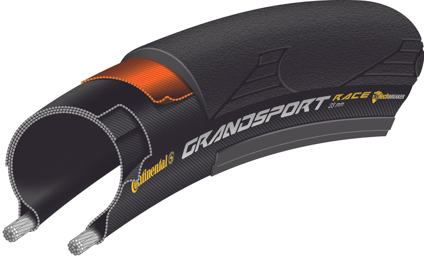 Dæk CONTINENTAL GRAND SPORT RACE 700c TubeType Sort
