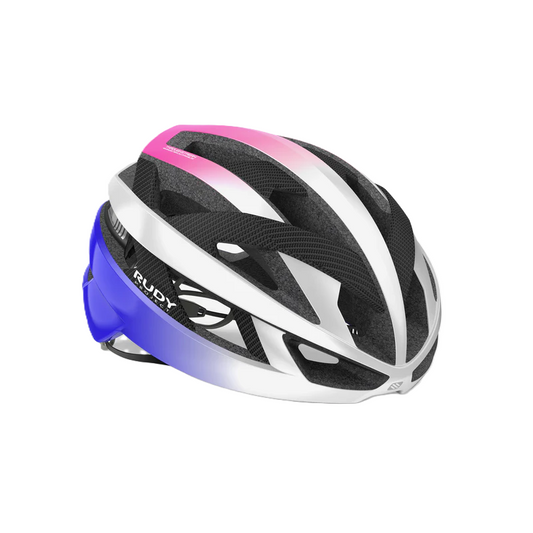 Casque Route RUDY PROJECT REBEL CARBON Blanc/Violet/Rose