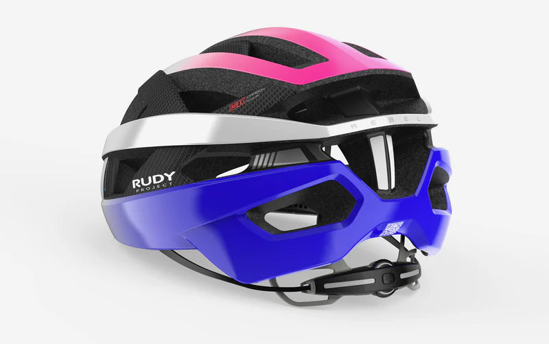 Casque Route RUDY PROJECT REBEL CARBON Blanc/Violet/Rose