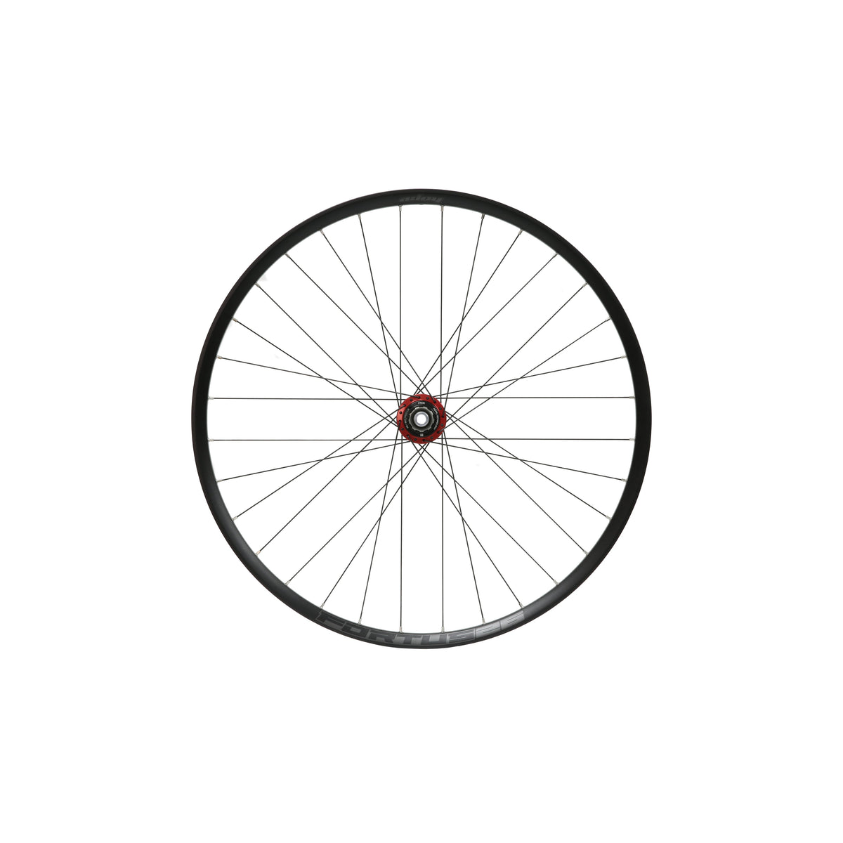 HOPE Fortus 26 W-achterwiel van 26 inch met rode Pro 5-naaf