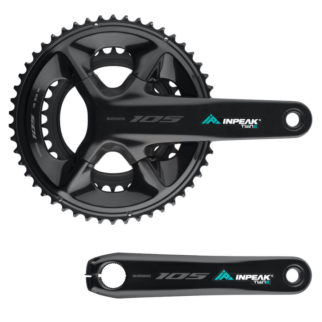 Kranksæt med wattmåler INPEAK POWERCRANK-E TWIN2 LR Shimano 105 R7100