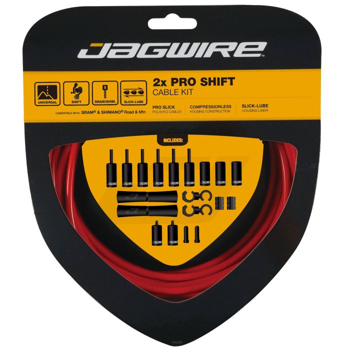 Kit Cavi e Guaine per Deragliatore JAGWIRE ROAD AND MOUNTAIN PRO Rosso