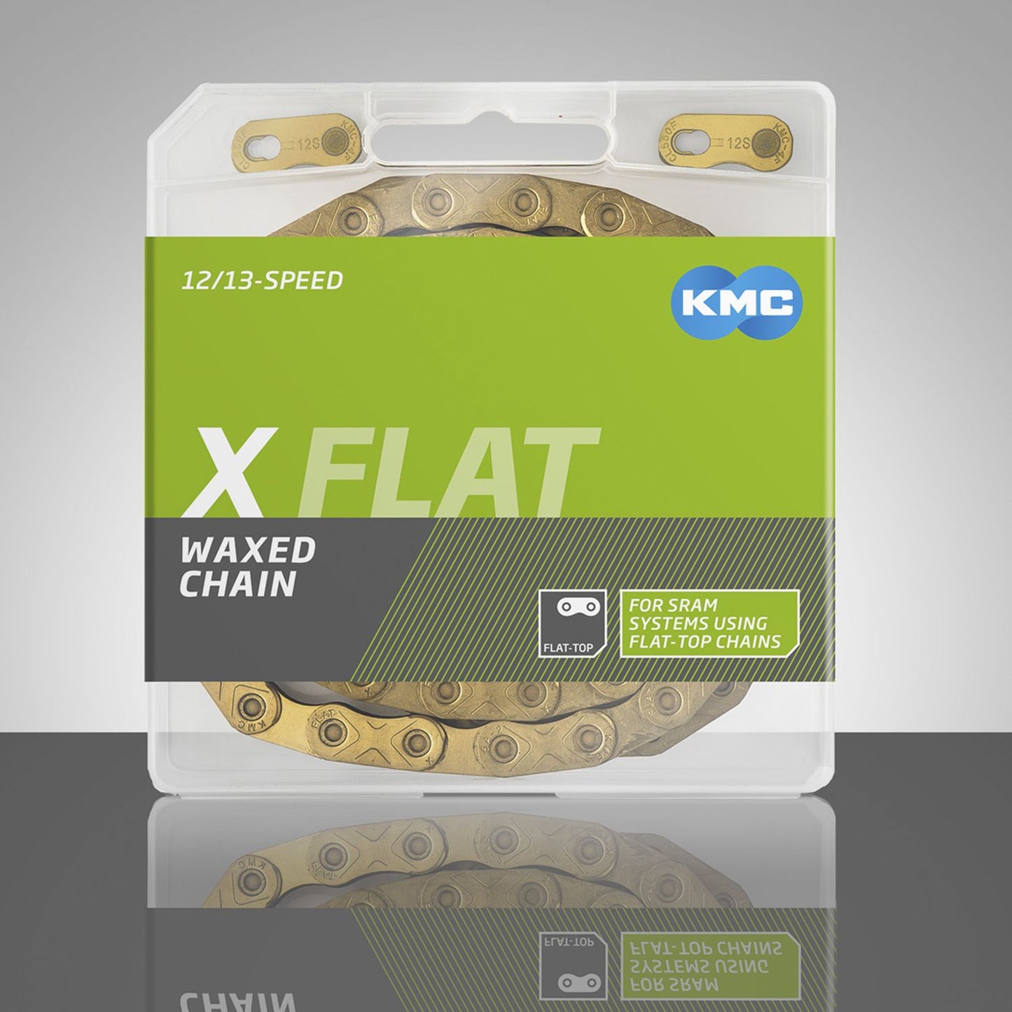 Řetěz 12/13 rychlostí KMC X FLAT Waxed Ti-N Gold