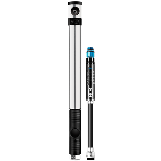 CRANKBROTHERS KLIC HP -käsipumppu painemittarilla ja magneettisesti kiinnittyvällä letkulla