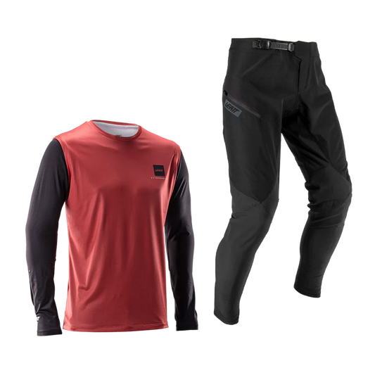 Kit Maillot + Pantalon LEATT MTB GRAVITY 1.0 Junior Noir/Rouge