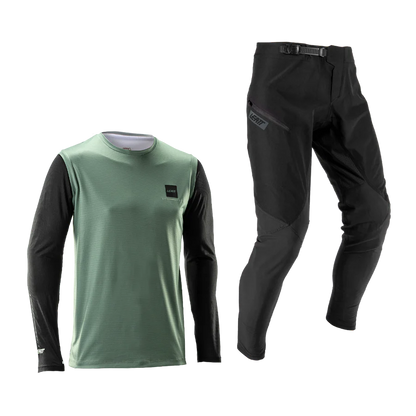 Kit Dres + Kalhoty LEATT MTB GRAVITY 1.0 Junior Černá/Zelená