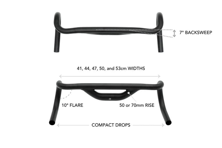 REDSHIFT Top Shelf 10° Flare Rise 70mm Gravel Handlebar