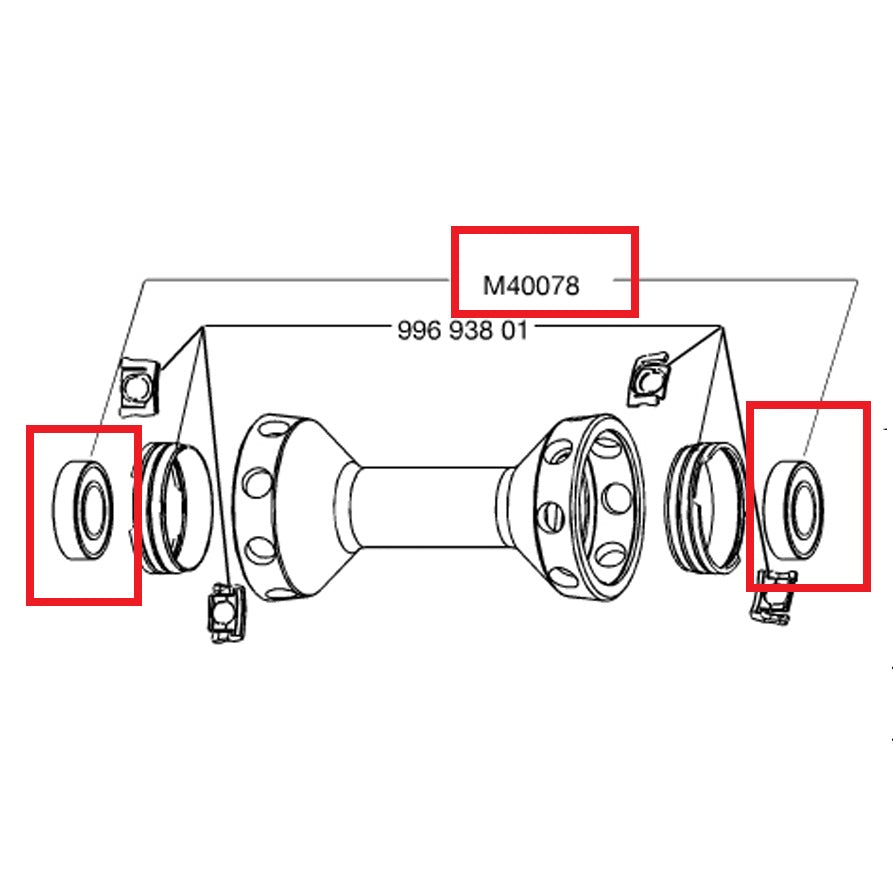 2er-Set Lager Vorderradnabe MAVIC 6901 12x24x6mm