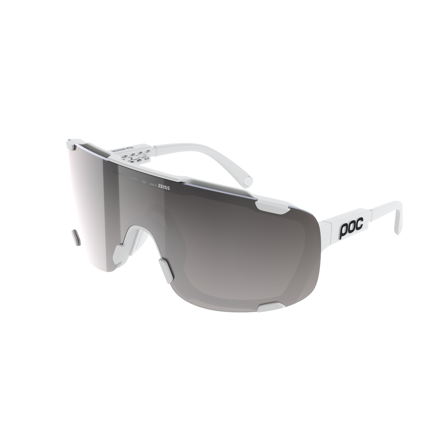 Occhiali POC DEVOUR MID + Bianco Lente Clarity Road Sunny Silver