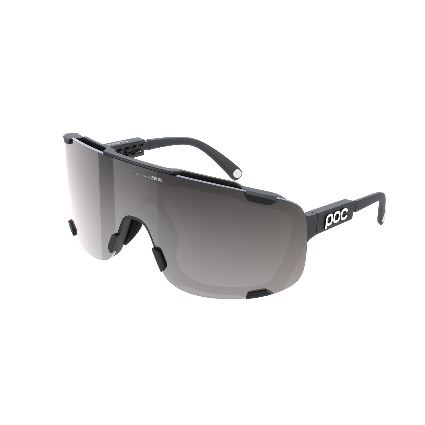 Brille POC DEVOUR MID Schwarz Glas Clarity Road Sunny Silver