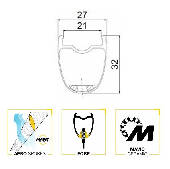 Roue Avant MAVIC COSMIC SLR 32 DISC Tubeless Ready (Center Lock) 2025