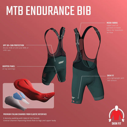 Īsie Velošorti ar Lencēm LEATT MTB ENDURANCE 6.0 Melni