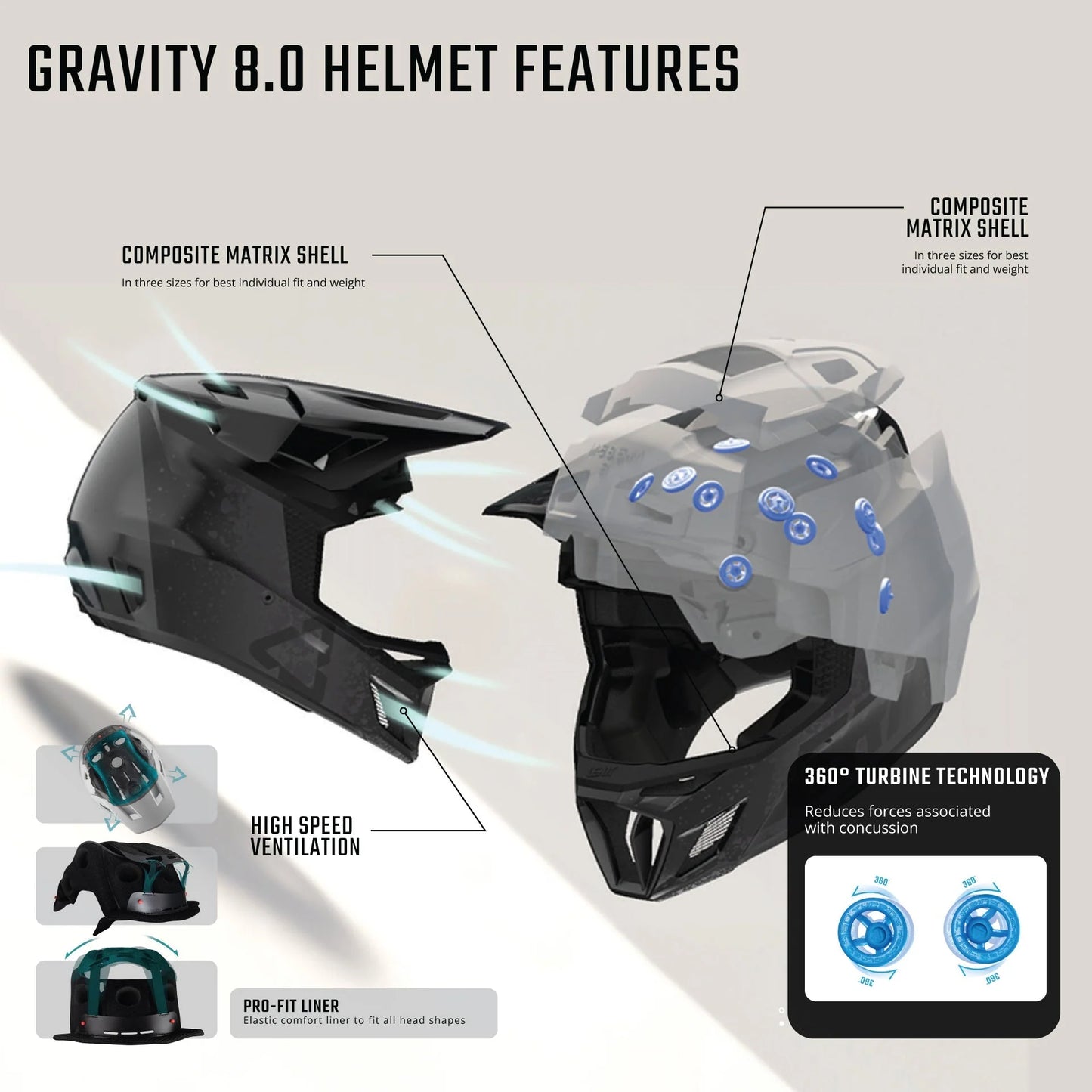 Casque VTT LEATT MTB GRAVITY 8.0 Noir
