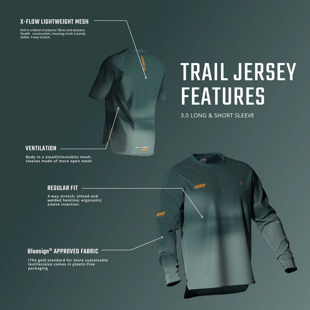 Maillot LEATT  MTB TRAIL 3.0 Femme Manches Courtes Gris/Blanc