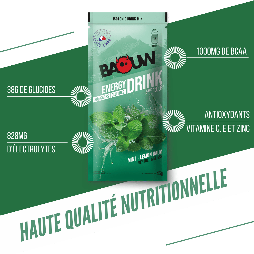Boisson Énergétique BAOUW ISOTONIC (45g) Menthe/Mélisse