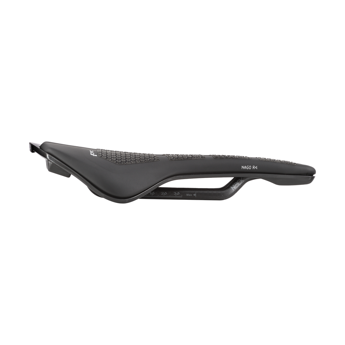 PROLOGO NAGO R4 CPC -satula, 137 mm, Nack-kiskot, musta – ylhäältä kuvattuna