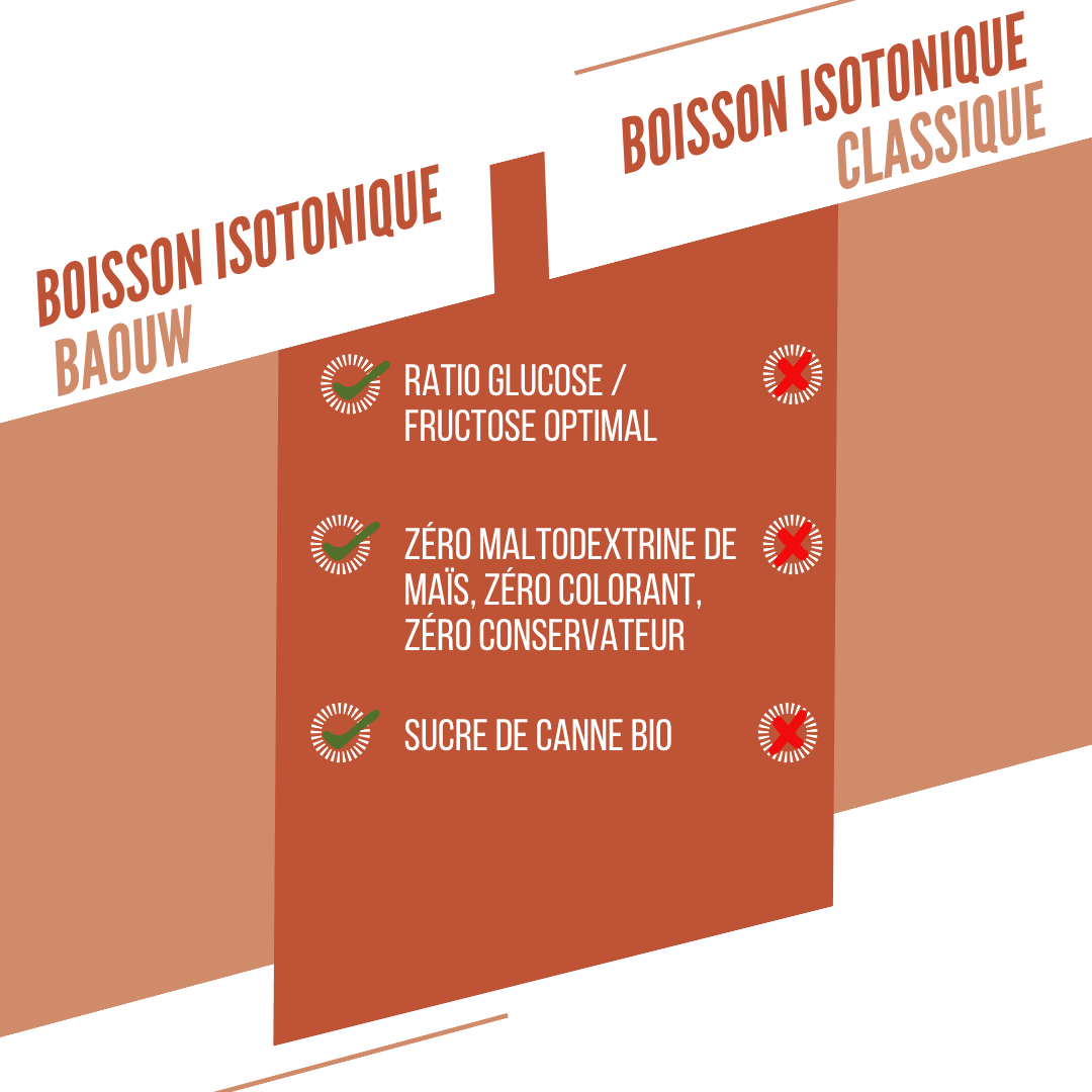 Boisson Énergétique BAOUW ISOTONIC (45g) Pêche/Romarin
