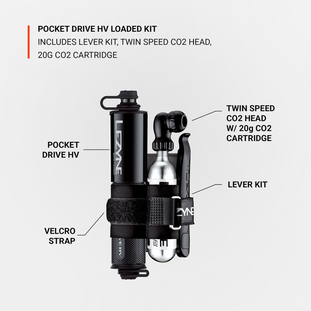 Handpump LEZYNE POCKET DRIVE HV LOADED svart