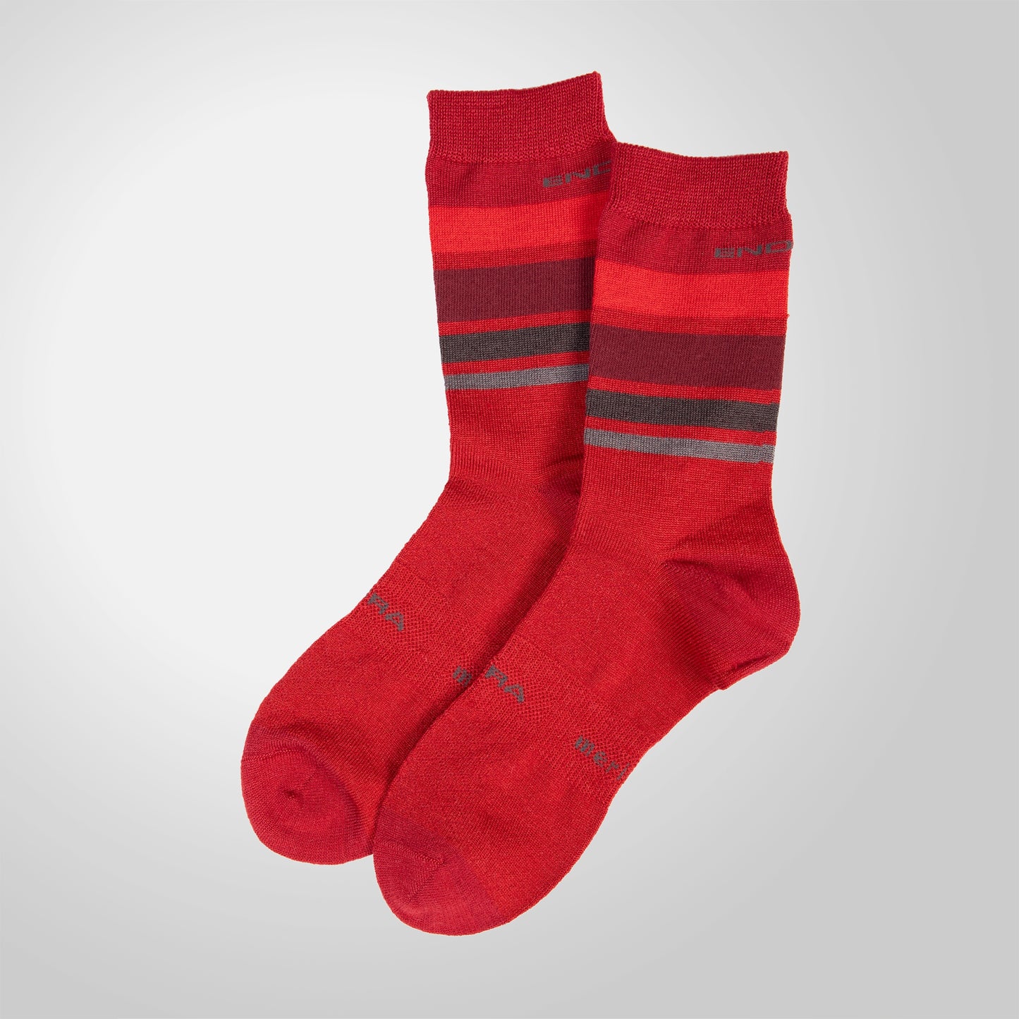 Κάλτσες ENDURA BAABAA MERINO STRIPE Κόκκινο