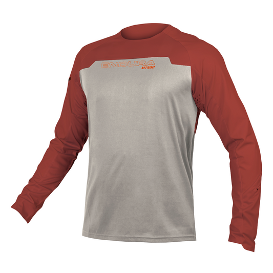Maillot ENDURA MT500 BURNER Manches Longues Rouge