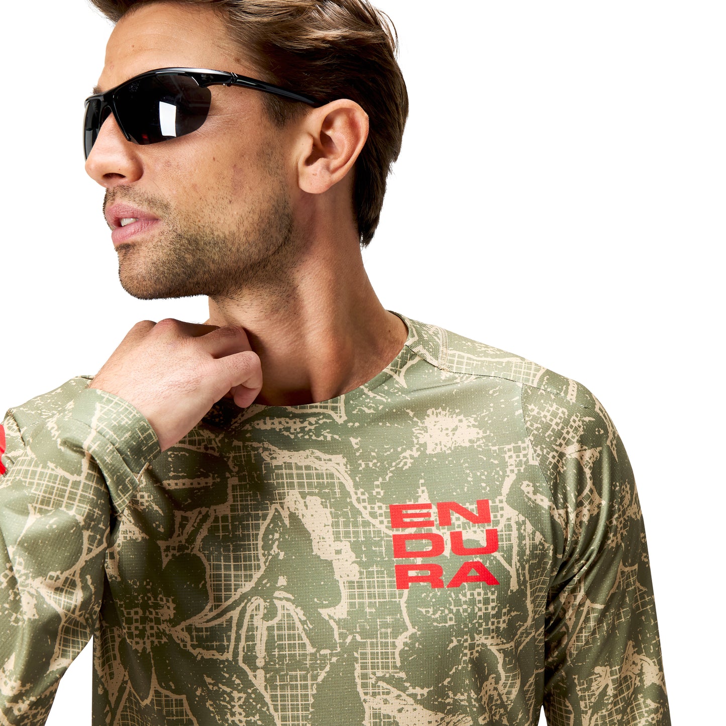 Trikot ENDURA LTD PRINTED Langarm Camo Khaki