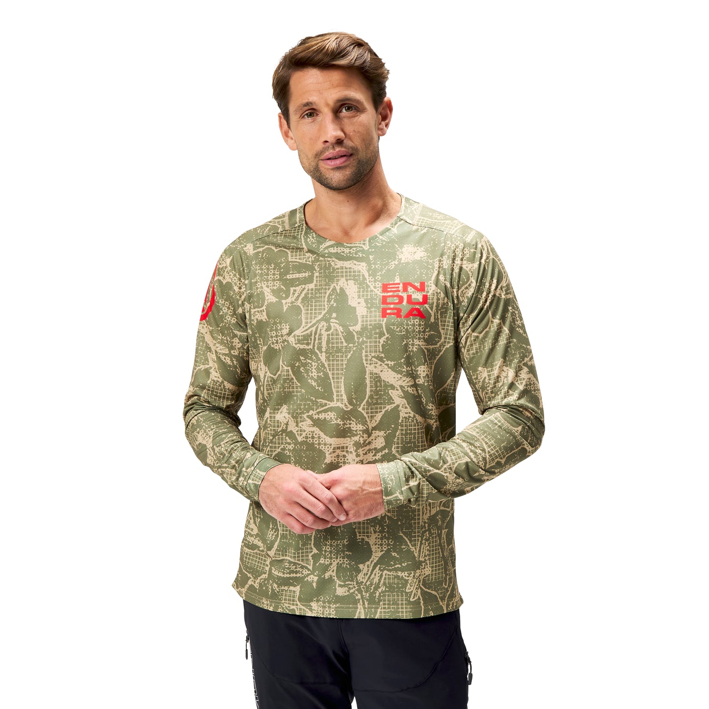 Trikot ENDURA LTD PRINTED Langarm Camo Khaki